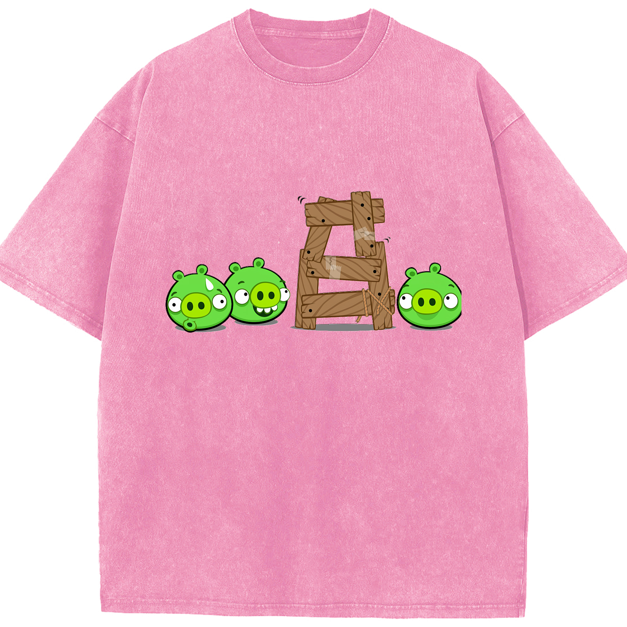 （画像用） Angry Birds アングリーバード 綿100% ヴィンテージ風 半袖Tシャツ（フロントプリント）